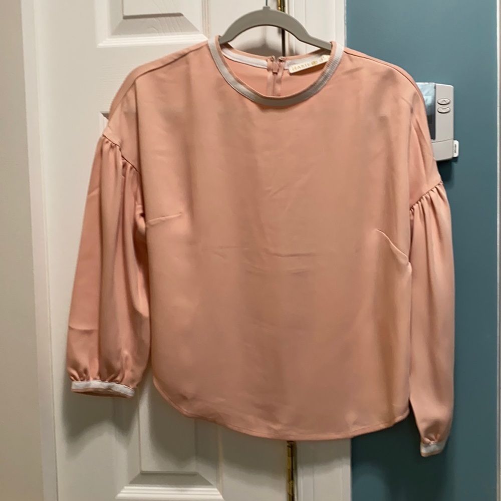 Marie Oliver XXS Peach Raglan Sleeve Top NWOT